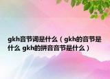 gkh音节词是什么（gkh的音节是什么 gkh的拼音音节是什么）