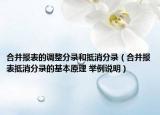 合并报表的调整分录和抵消分录（合并报表抵消分录的基本原理 举例说明）