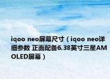 iqoo neo屏幕尺寸（iqoo neo详细参数 正面配备6.38英寸三星AMOLED屏幕）