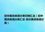 初中英语单词分类归纳汇总（初中英语单词分类汇总 部分英语单词分类）