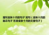 描写金秋十月的句子 短句（金秋十月的励志句子 形容金秋十月的文章句子）