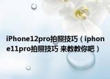 iPhone12pro拍照技巧（iphone11pro拍照技巧 来教教你吧）