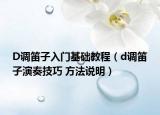D调笛子入门基础教程（d调笛子演奏技巧 方法说明）