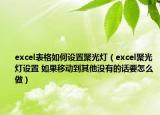 excel表格如何设置聚光灯（excel聚光灯设置 如果移动到其他没有的话要怎么做）