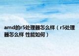 amd的r5处理器怎么样（r5处理器怎么样 性能如何）