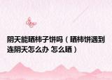 阴天能晒柿子饼吗（晒柿饼遇到连阴天怎么办 怎么晒）