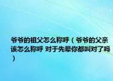 爷爷的祖父怎么称呼（爷爷的父亲该怎么称呼 对于先辈你都叫对了吗）