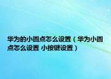 华为的小圆点怎么设置（华为小圆点怎么设置 小按键设置）