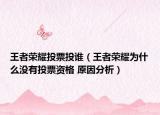 王者荣耀投票投谁（王者荣耀为什么没有投票资格 原因分析）