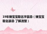 19年猪宝宝取名字禁忌（猪宝宝取名禁忌 了解清楚）