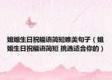 姐姐生日祝福语简短唯美句子（姐姐生日祝福语简短 挑选适合你的）