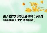 孩子的作文该怎么辅导啊（家长如何辅导孩子作文 请看回答）