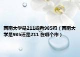 西南大学是211或者985吗（西南大学是985还是211 在哪个市）