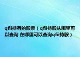 qfii持有的股票（qfii持股从哪里可以查询 在哪里可以查询qfii持股）