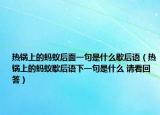 热锅上的蚂蚁后面一句是什么歇后语（热锅上的蚂蚁歇后语下一句是什么 请看回答）