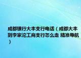 成都银行大丰支行电话（成都大丰到李家沱工商支行怎么走 精准导航）
