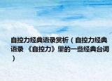 自控力经典语录赏析（自控力经典语录 《自控力》里的一些经典台词）
