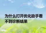 为什么打开优化助手看不到诊断结果