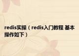 redis实操（redis入门教程 基本操作如下）