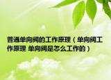 普通单向阀的工作原理（单向阀工作原理 单向阀是怎么工作的）