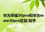 华为荣耀30pro和华为mate30pro区别 知乎