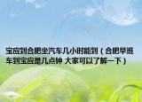 宝应到合肥坐汽车几小时能到（合肥早班车到宝应是几点钟 大家可以了解一下）
