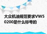 大众机油规范要求VW50200是什么标号的