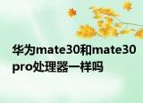 华为mate30和mate30pro处理器一样吗