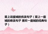 爱上这座城的优美句子（爱上一座城的唯美句子 喜欢一座城的经典句子）