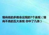情商低的多数会出现的7个表现（情商不高的五大表现 你中了几条）