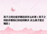 孩子之间出现矛盾应该怎么处理（孩子之间的矛盾我们该如何解决 这么做才是正确的）