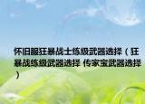 怀旧服狂暴战士练级武器选择（狂暴战练级武器选择 传家宝武器选择）