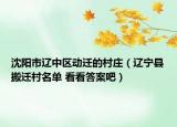 沈阳市辽中区动迁的村庄（辽宁县搬迁村名单 看看答案吧）
