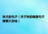 秋天的句子（关于秋的唯美句子 唯美大杂烩）