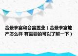 合景泰富和合富置业（合景泰富地产怎么样 有需要的可以了解一下）