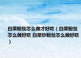 白菜粉丝怎么做才好吃（白菜粉丝怎么做好吃 白菜炒粉丝怎么做好吃）