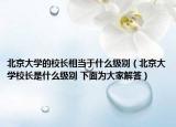 北京大学的校长相当于什么级别（北京大学校长是什么级别 下面为大家解答）