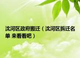 沈河区政府搬迁（沈河区拆迁名单 来看看吧）