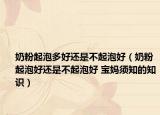 奶粉起泡多好还是不起泡好（奶粉起泡好还是不起泡好 宝妈须知的知识）