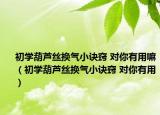 初学葫芦丝换气小诀窍 对你有用嘛（初学葫芦丝换气小诀窍 对你有用）