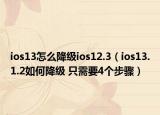 ios13怎么降级ios12.3（ios13.1.2如何降级 只需要4个步骤）