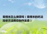青稞米怎么做饭吗（青稞米的吃法 简单方法教你制作美食）