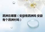 泗洲在哪里（安徽有泗洲吗 安徽有个泗洲村吗）