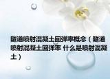 隧道喷射混凝土回弹率概念（隧道喷射混凝土回弹率 什么是喷射混凝土）