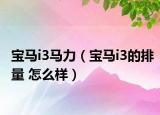 宝马i3马力（宝马i3的排量 怎么样）