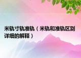 米轨寸轨准轨（米轨和准轨区别 详细的解释）