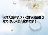 双非儿童有多少（双非家庭是什么意思 以及双非儿童的概念）