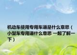 机动车使用专用车道是什么意思（小型车专用道什么意思 一起了解一下）