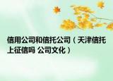 信用公司和信托公司（天津信托上征信吗 公司文化）