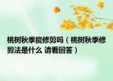 桃树秋季能修剪吗（桃树秋季修剪法是什么 请看回答）